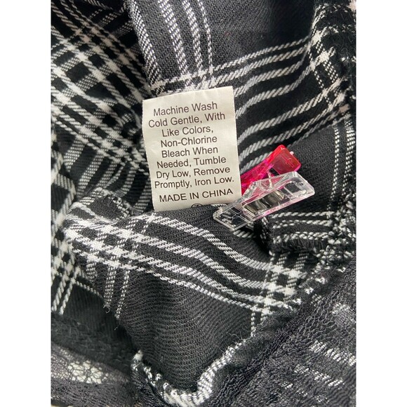 Y2k Plaid Corset Mini Skirt XXL Black Lace Trim Avril Lavigne Punk Emo Gothic - Picture 8 of 10